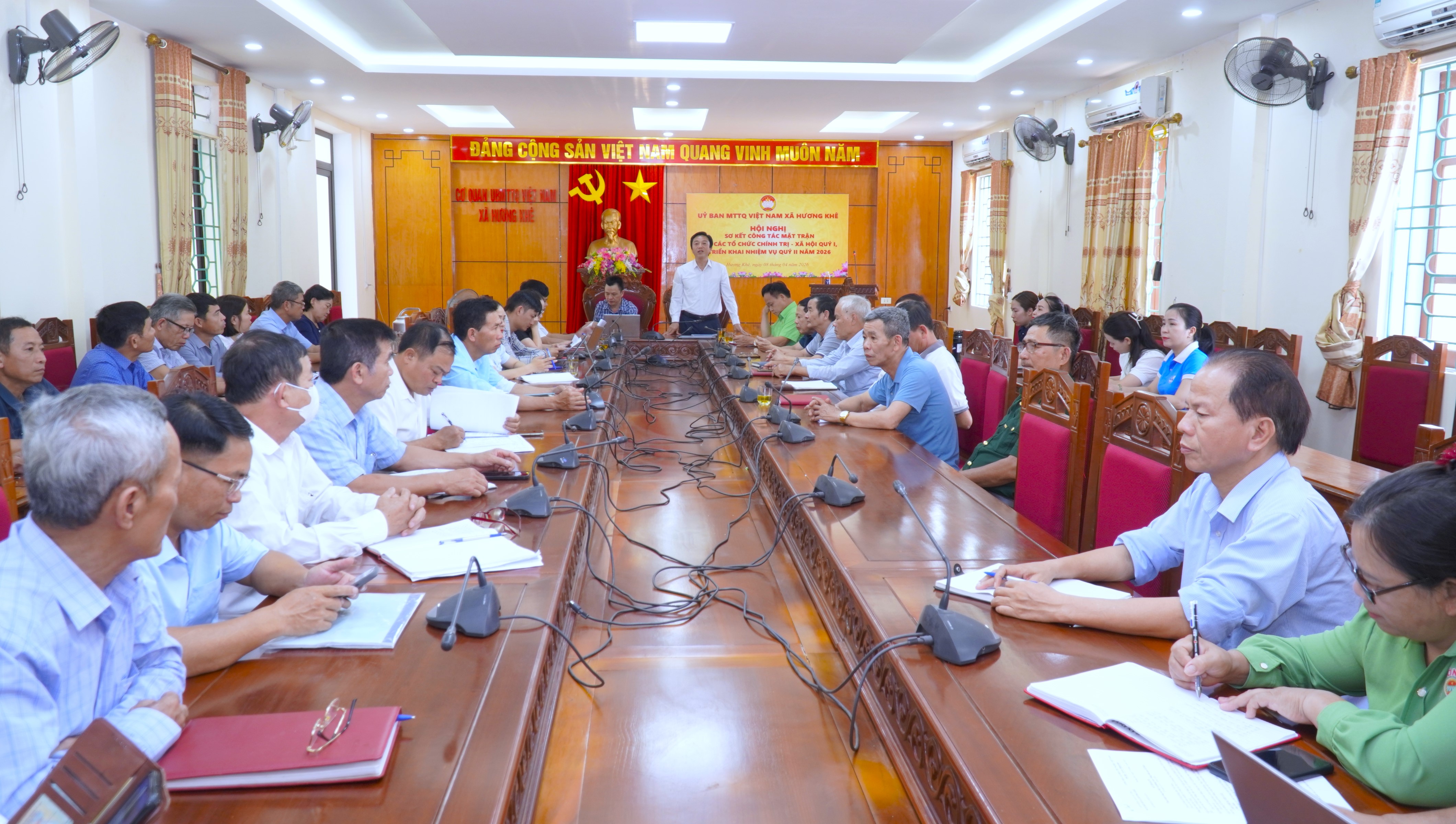 Ủy ban MTTQ xã Hương Khê sơ kết công tác mặt trận quí I, triển khai nhiệm vụ quí  II năm 2026