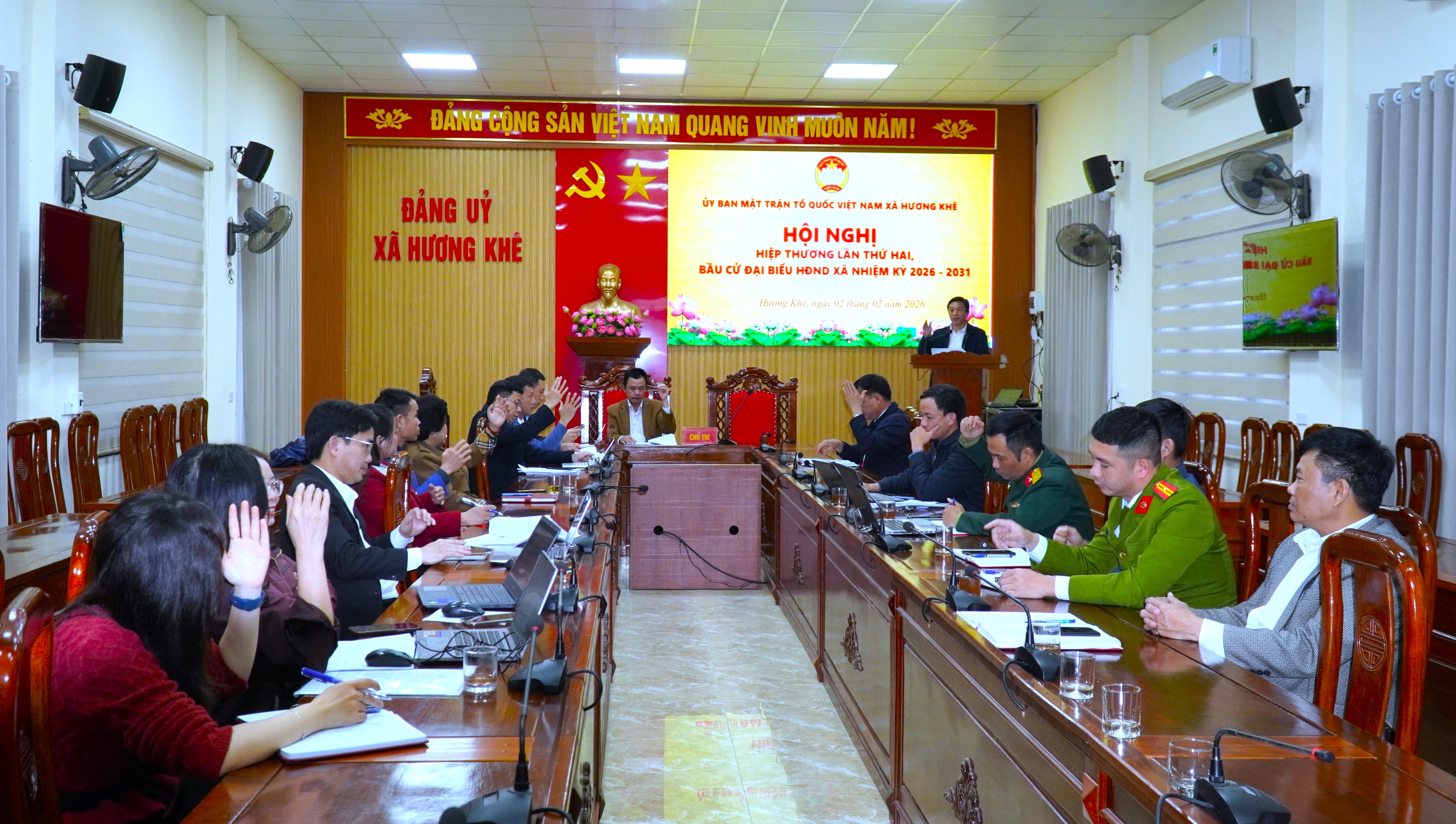 Ủy ban MTTQ xã Hương Khê hội nghị hiệp thương lần thứ 2 để lập danh sách sơ bộ những người ứng cử đại biểu HĐND xã nhiệm kỳ 2026 – 2031