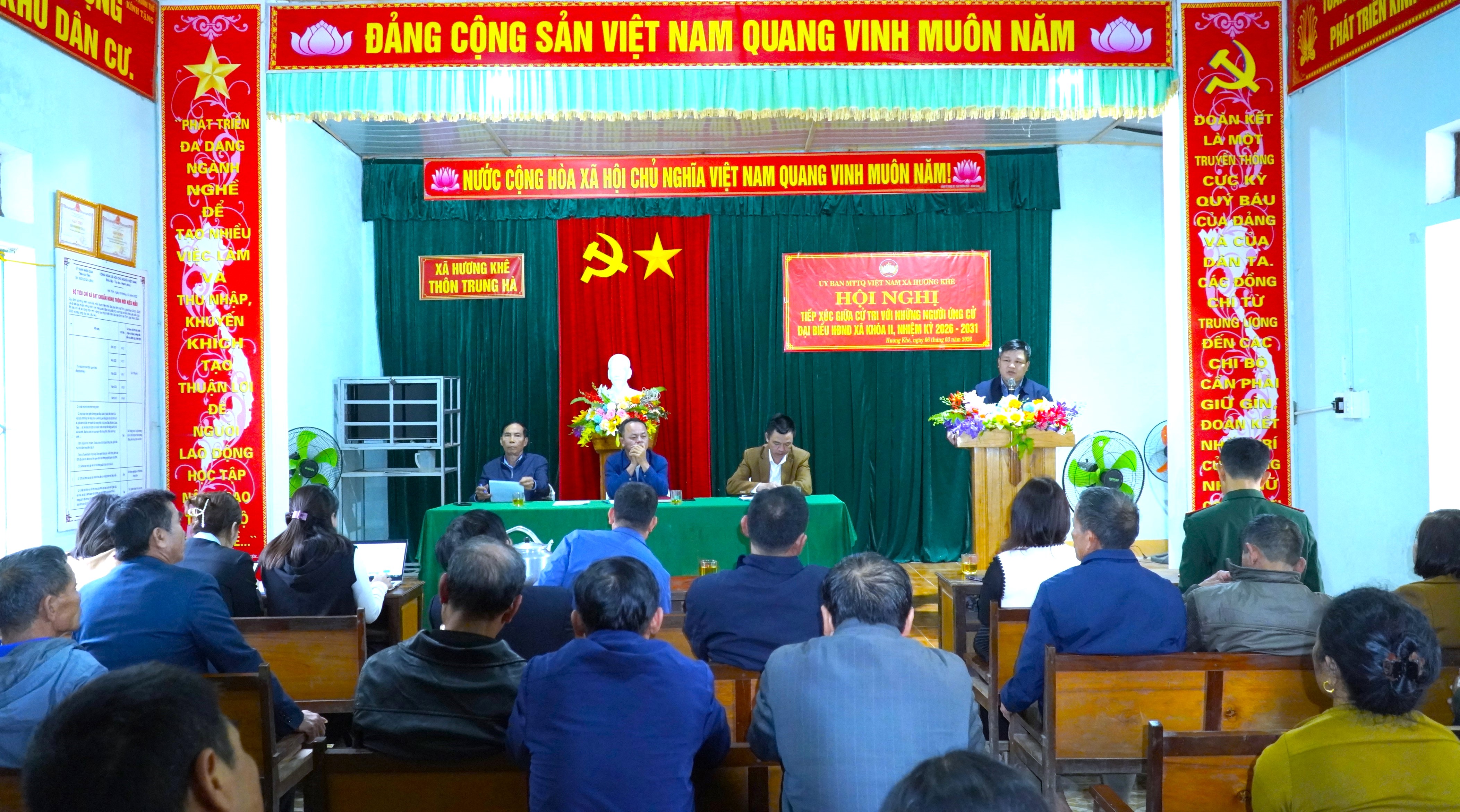 Hội nghị tiếp xúc cử tri, vận động bầu cử đối với những người ứng cử đại biểu HĐND xã Hương Khê khóa II, nhiệm kỳ 2026 – 2031, đơn vị bầu cử số 03