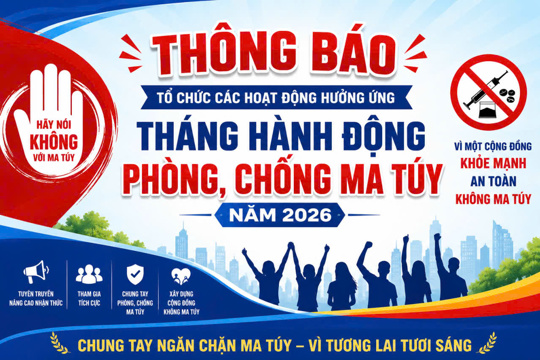  UBND xã Hương Khê tổ chức Lễ  mít tinh và phát động hướng ứng Tháng hành động phòng, chống ma túy năm 2026