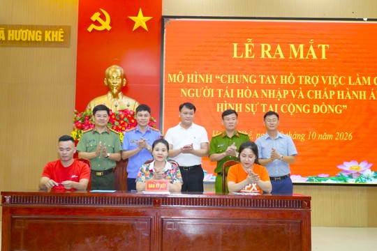 Xã Hương Khê ra mắt mô hình “Chung tay hỗ trợ việc làm cho người tái hòa nhập và chấp hành án tại cộng đồng” 