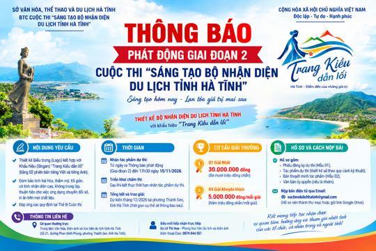 Thông báo số 470 của Sở VHTT&DL Hà Tĩnh về phát động Giai đoạn 2  Cuộc thi “Sáng tạo Bộ nhận diện du lịch tỉnh Hà Tĩnh”  
