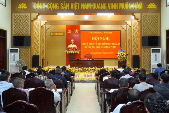 Hương Khê rà soát, thống nhất phương án quy hoạch nhà văn hóa, khu thể thao thôn sau sáp nhập 