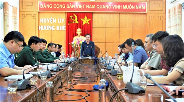 Thường trực Huyện ủy làm việc với các cơ quan khối Nội chính về nhiệm vụ quý II năm 2021.