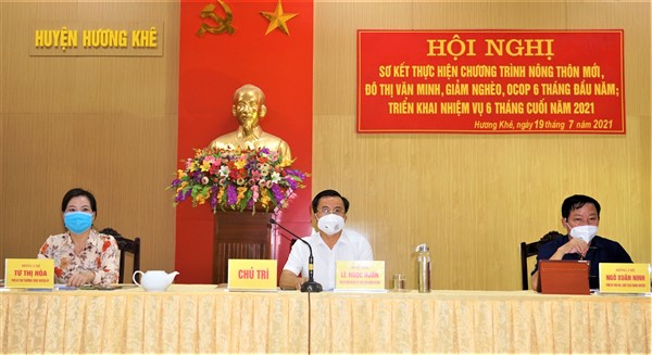 Hương Khê: sơ kết Chương trình NTM, OCOP 6 tháng đầu năm, triển khai nhiệm vụ 6 tháng cuối năm 2021.