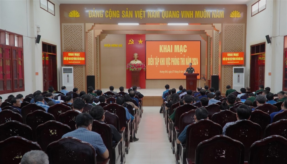  Diễn tập thử vận hành cơ chế trong diễn tập KVPT huyện năm 2024