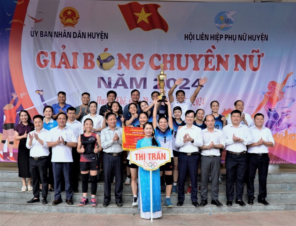 Thị trấn vô địch giải Bóng chuyền nữ huyện Hương Khê năm 2024 